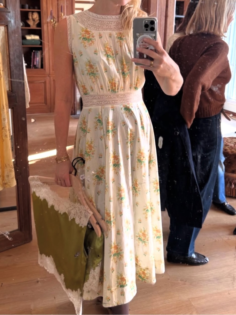 NWT Doen Liliane Cotton Lace Sleeveless Maxi Dress Petit Bouquet De Chamomix